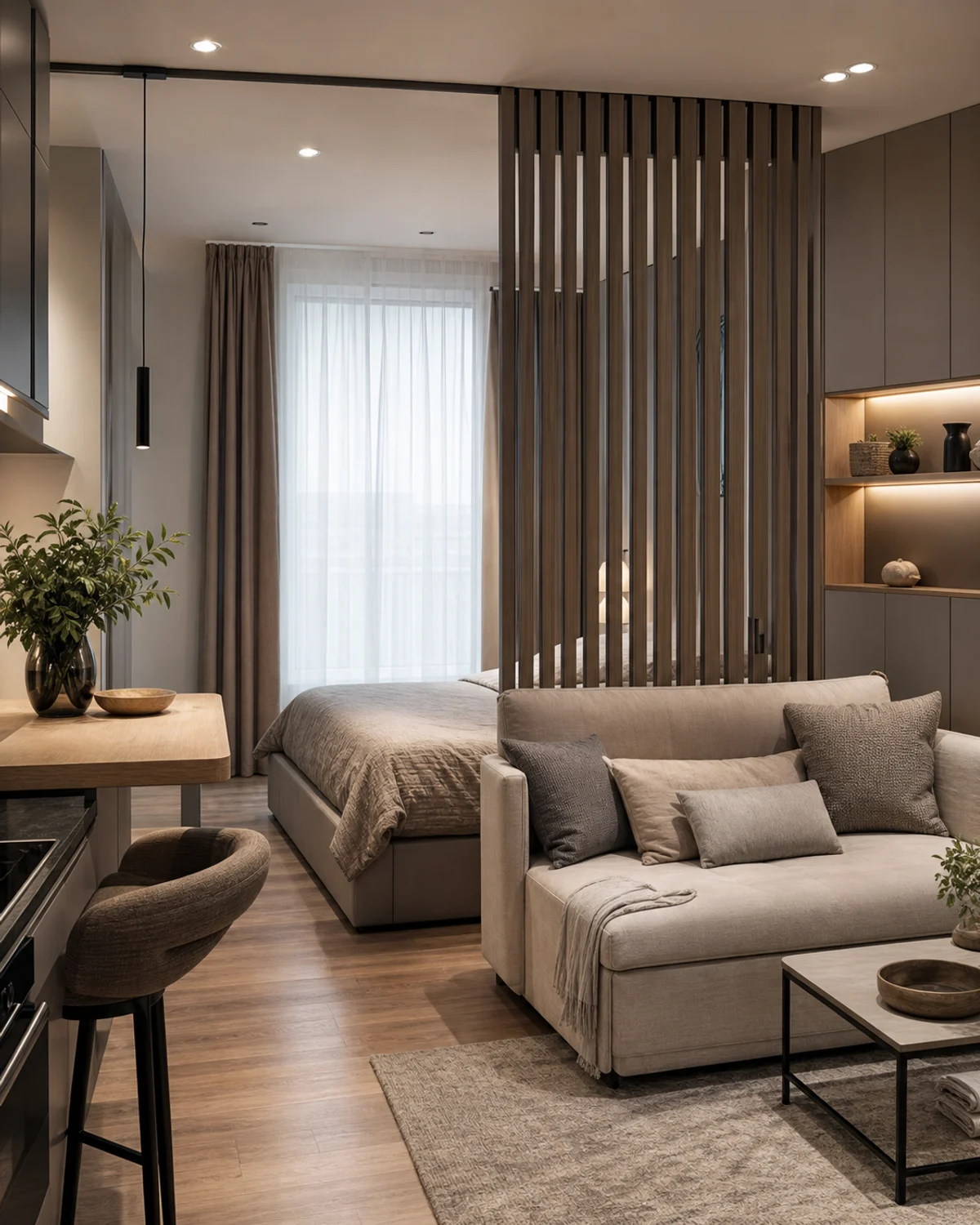 Blue-Accent Modern Classic — Living room