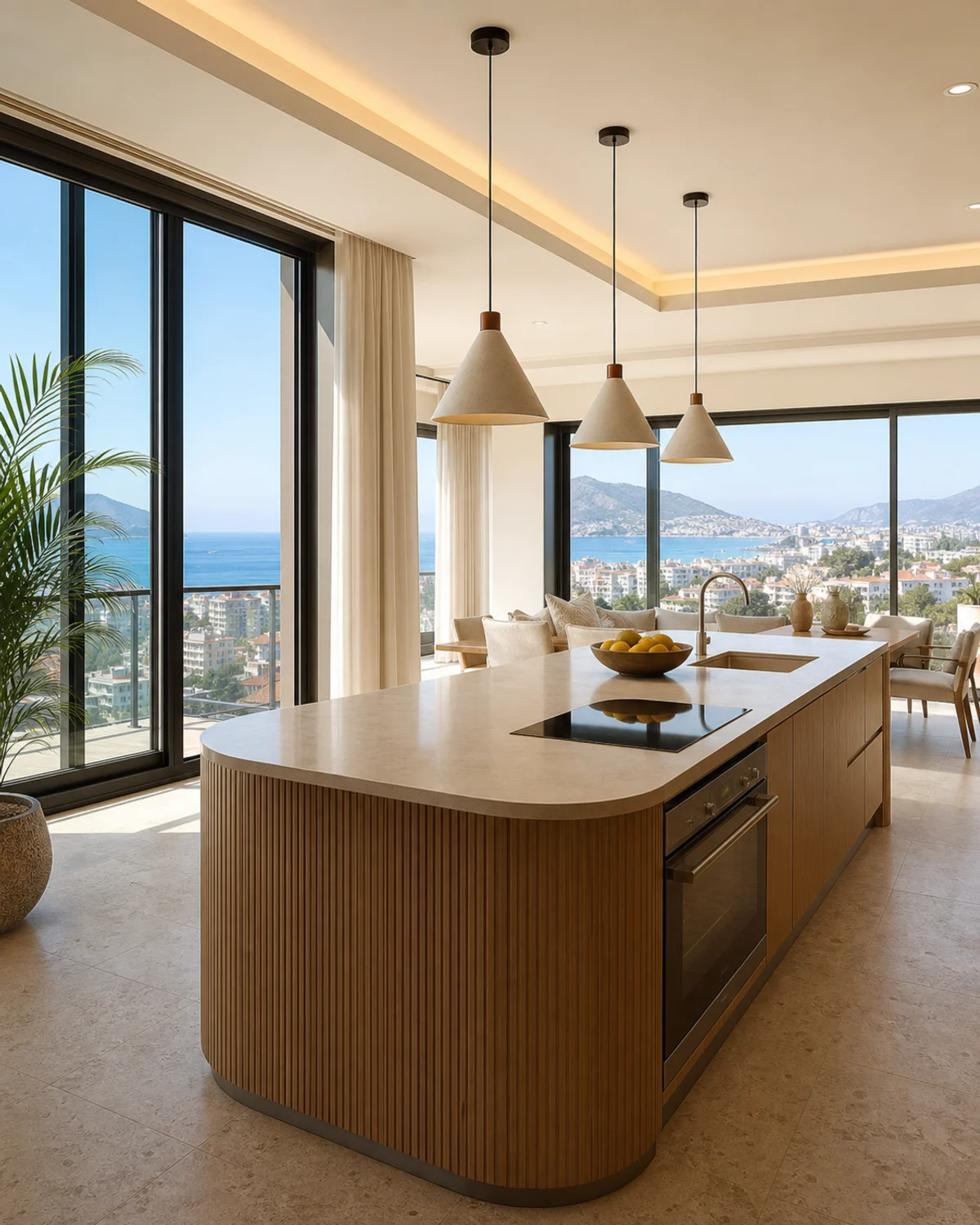 Micro Dining Zone with Diagonal Counter — Dining area