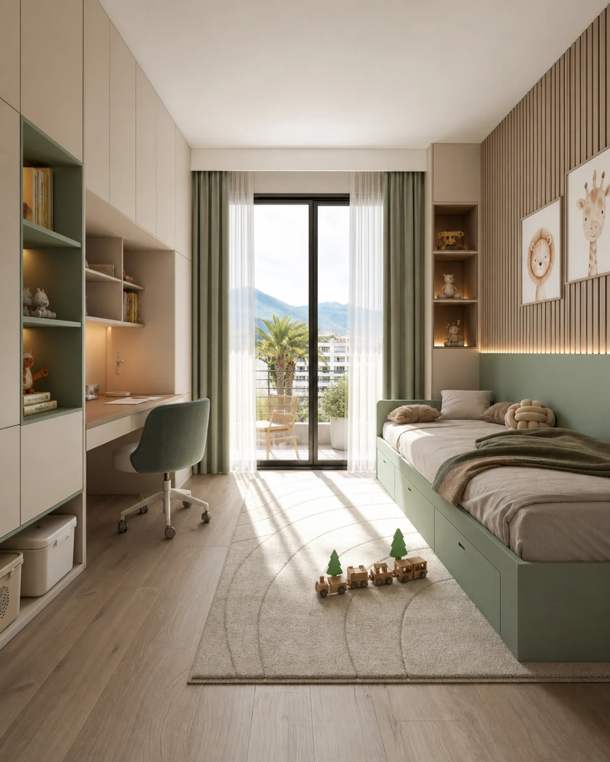 Wall-Washed Villa Gallery — Villa corridor