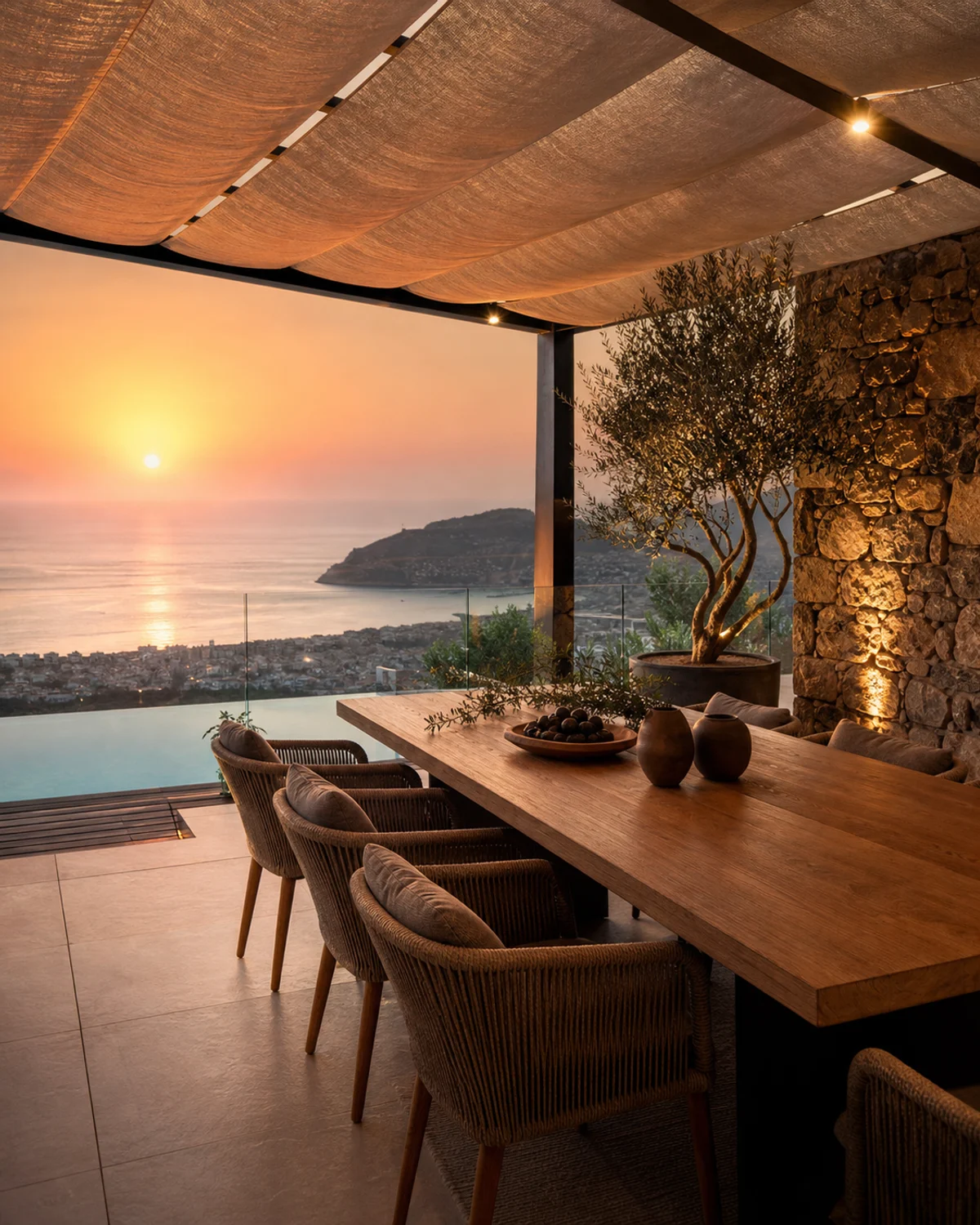 Cool Villa Courtyard with Water Rill — Villa courtyard
