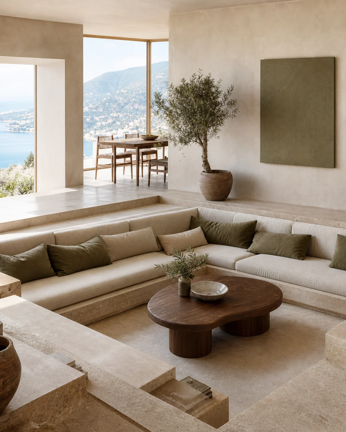 Duplex Lounge with Sunken Conversation Pit — Living room