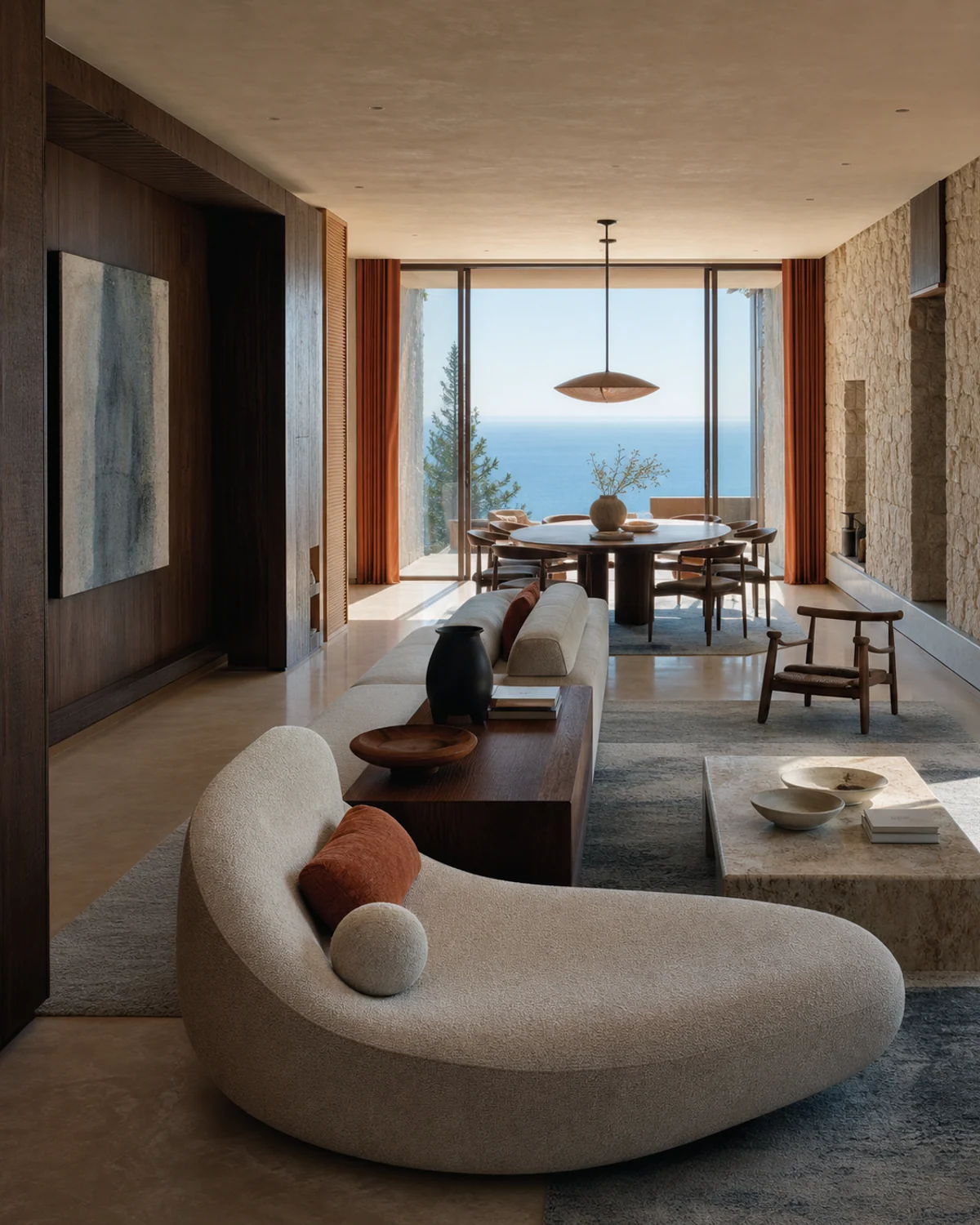 Two-Sided Lounge Island in an Open Plan — Open-plan living