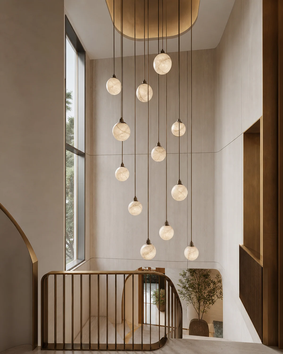Alabaster Light Constellation in a Double Height — Stair hall