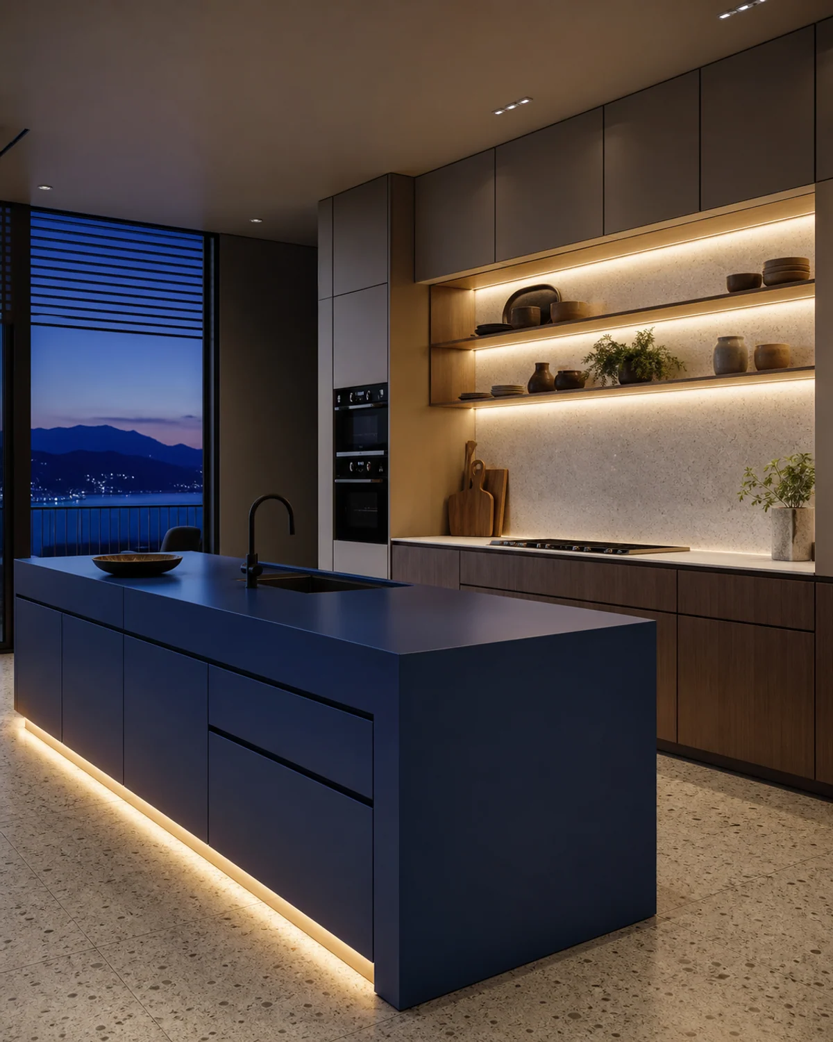 Concealed Kitchen Lighting at Blue Hour — Kitchen