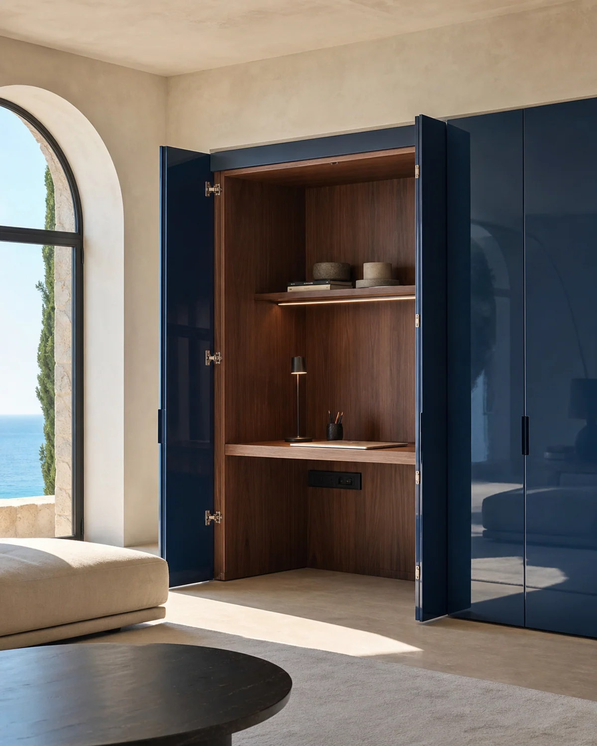Retractable Cobalt Home-Office Cabinet — Home office