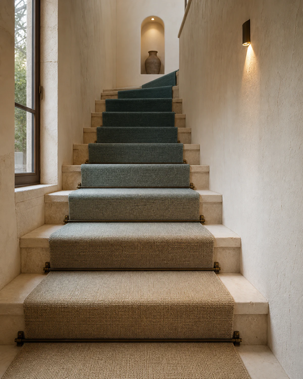 Gradient Runner on a Stone Stair — Staircase