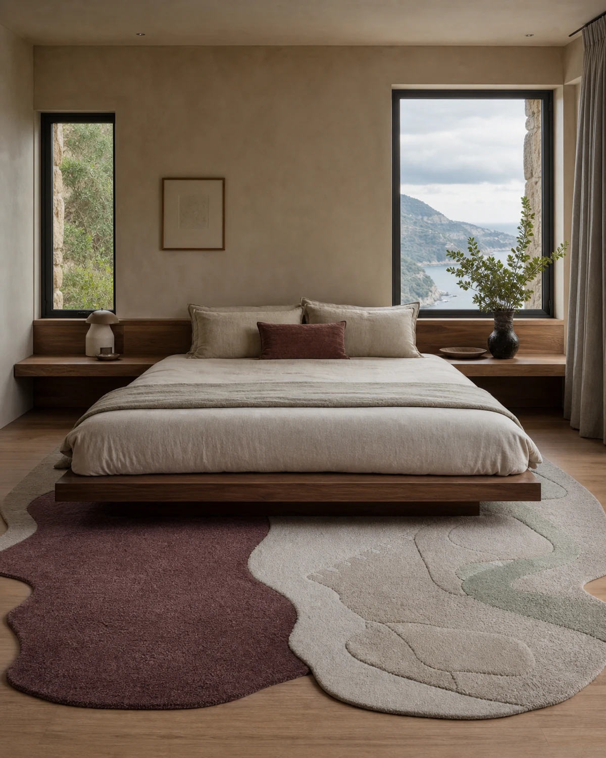 Interlocking Pair of Bedside Rugs — Bedroom