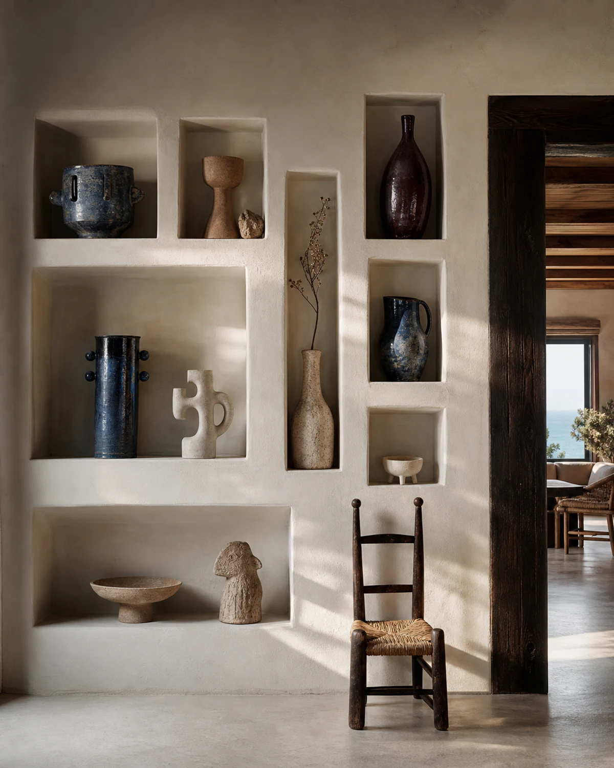Sculptural Ceramics in Deep Niches — Living transition