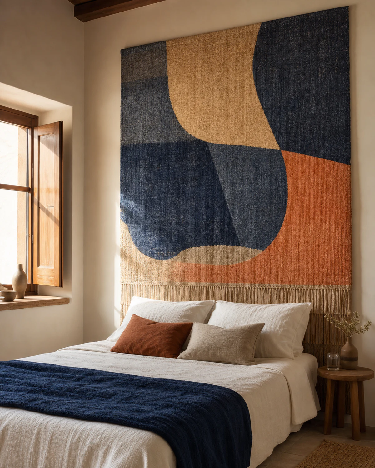 Bedroom with Woven Art Headboard — Bedroom