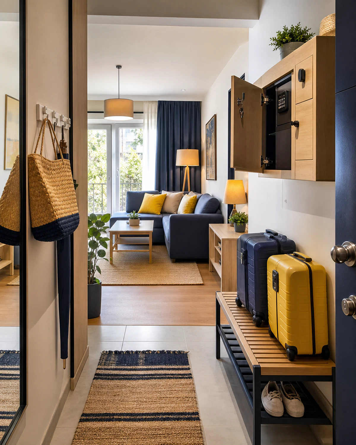 Arrival-Ready Holiday Home Entrance — Entrance and living