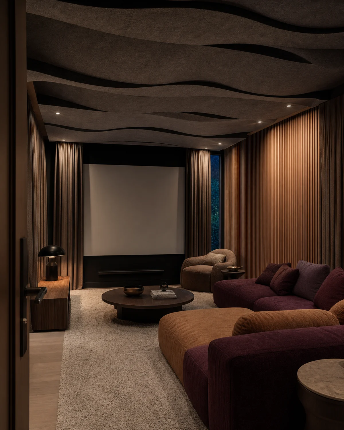 Music and Film Room with an Acoustic Ceiling — Media room