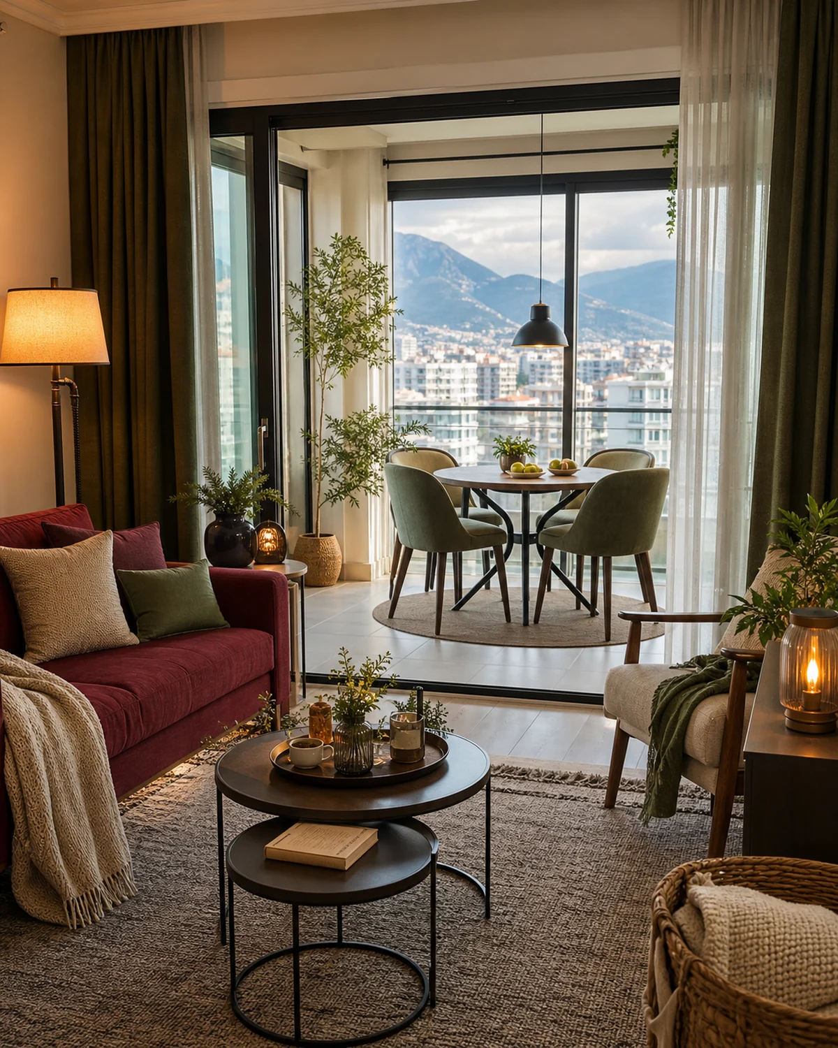 All-Season Move-In-Ready 1+1 Home — Living room and glazed balcony